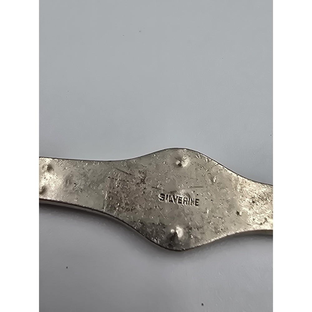 Antique Silverine Art Deco Rhinestone Bar Pin Brooch Edwardian Vintage Jewelry - Picture 9 of 10
